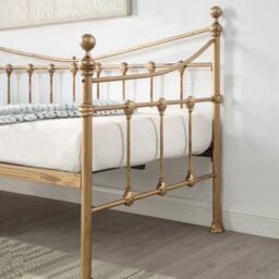 SlumberWorx Newnham Classic Victorian Style Living Room Bedroom Antique Brass Metal Day Bed Frame W Trundle - thumbnail 5