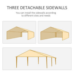 Outsunny 6M X 3M Garden Gazebo Marquee Canopy Party Tent Canopy Patio Green - thumbnail 6