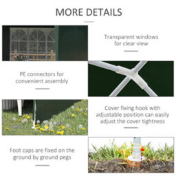 Outsunny 6M X 3M Garden Gazebo Marquee Canopy Party Tent Canopy Patio Green - thumbnail 5