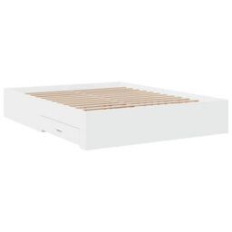 Berkfield Bed Frame With Drawers Without Mattress White 150X200 Cm King Size - thumbnail 6