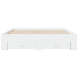Berkfield Bed Frame With Drawers Without Mattress White 150X200 Cm King Size - thumbnail 4