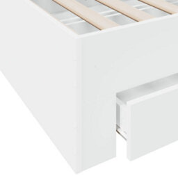 Berkfield Bed Frame With Drawers Without Mattress White 150X200 Cm King Size - thumbnail 8