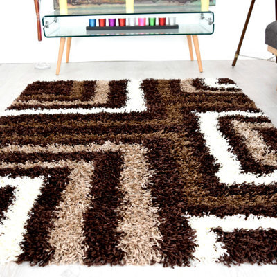 "Bravich Brown Tides Thick Shaggy Rug - California - 160X230Cm (5'4""x7'8"")" - image 1