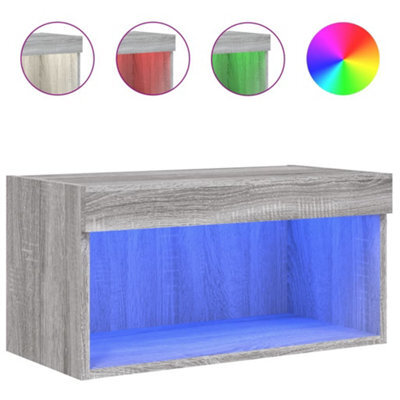 Berkfield Durable Tv Cabinet With Led Lights Grey Sonoma 60X30X30 Cm - image 1