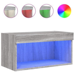 Berkfield Durable Tv Cabinet With Led Lights Grey Sonoma 60X30X30 Cm - thumbnail 1