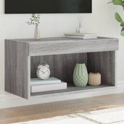 Berkfield Durable Tv Cabinet With Led Lights Grey Sonoma 60X30X30 Cm - thumbnail 2