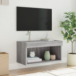 Berkfield Durable Tv Cabinet With Led Lights Grey Sonoma 60X30X30 Cm - thumbnail 5