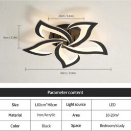 40W Modern Led Ceiling Light Dimmable Flower Chandeliers Living Room With Remote - thumbnail 2