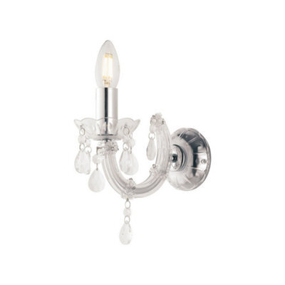 Luminosa Lighting Luminosa Houston Candle Wall Light Transparent 22X21Cm