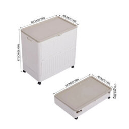 Plastic Stackable Foldable Storage Box On Wheels Blanket Clothes Toy Organizer - thumbnail 2