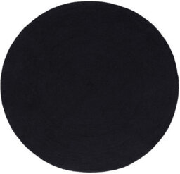 Homescapes Black Handmade Woven Braided Round Rug, 120 Cm - thumbnail 1