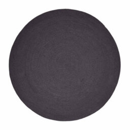 Homescapes Black Handmade Woven Braided Round Rug, 120 Cm - thumbnail 2