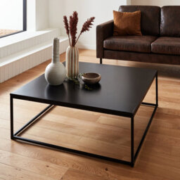 Sweeek - Metal Coffee Table Black Industrielle L 100 X W 100 X H 36Cm   Sweeek - thumbnail 5
