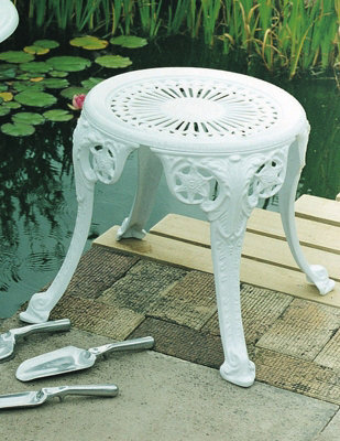 Jardine Coalbrookdale Stool British Made, High Quality Cast Aluminium Garden Furniture - Wide Choice Of Colours And Finishes Available - image 1