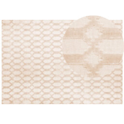 Beliani Rug Cizre Beige 160 X 230 Cm Viscose - thumbnail 1