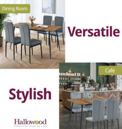 Hallowood Furniture Cullompton Large Extending Dining Table (120 To 180Cm) With 4 Grey Faux Leather High Back Chairs - thumbnail 6