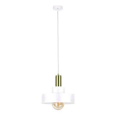 Luminosa Lighting Luminosa Giza Dome Pendant Ceiling Light White, Gold, 30Cm, 1X E27
