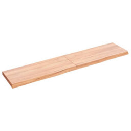Berkfield Wall Shelf Light Brown 140X30X4 Cm Treated Solid Wood Oak - thumbnail 1