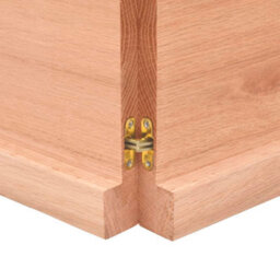 Berkfield Wall Shelf Light Brown 140X30X4 Cm Treated Solid Wood Oak - thumbnail 3