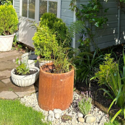 London Stone Corten Steel Straight Cylinder Planter - W 300 X H 300mm - thumbnail 2
