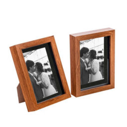 "Nicola Spring 5 X 7"" Photo Frames - Dark Wood/black Mount - 3D Picture Frame Box Portrait Display Case (20 X 15.5Cm) Set Of 2" - thumbnail 1