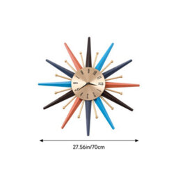 Living And Home Nordic Light Luxury Metal Starburst Decorative Wall Clock Diameter 70Cm - thumbnail 9