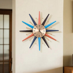 Living And Home Nordic Light Luxury Metal Starburst Decorative Wall Clock Diameter 70Cm - thumbnail 2