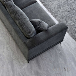 Aluxo Lenox Modern Boucle 2 Seater Sofa Loveseat Steel Mermaid Velvet Grey Soft Cushion - thumbnail 5