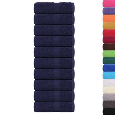 Berkfield Durable Wash Towels 10 Pcs Frogn Navy Blue 30X30 Cm 100% Cotton