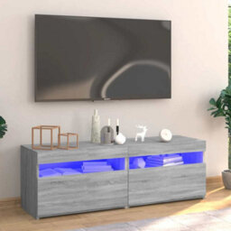 Walplus Tv Cabinet With Led Lights Grey Sonoma 120X35X40 Cm - thumbnail 1