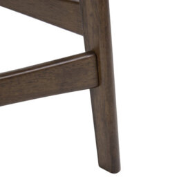Wyld And Coco Set Of 2 Retro Bar Chairs - Brown And Off-White Bouclé Upholstery, Rubberwood Legs - thumbnail 7