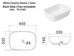 Impact Furniture White Bathroom Double Vanity Unit With Oak Countertop Sink Basin Wall Storage Cabinet Set Ribbed Fluted Furniture Adel - thumbnail 6