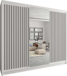Sliding Wardrobes 4 u LTD Sliding Wardrobes 4U Mailo 2&3 Sliding Door Wardrobe In 4 Colors White, Black, Grey &oak - White 250Cm - thumbnail 2