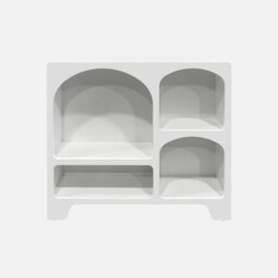 Sweeek - 90Cm Sideboard With A White Wooden Effect And 4 Compartments Thessa White 90X24X80.5 Cm - thumbnail 2