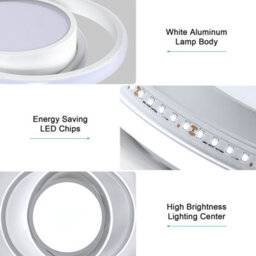 Pheashine Modern Round Led Ceiling Light,32W 2500Lm Cool White 6000K For Hallway Or Bedroom - thumbnail 4