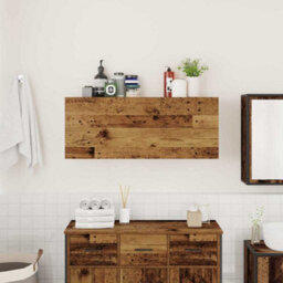 Walplus Bathroom Wall Cabinet Old Wood 100X25X40 Cm Engineered Wood - thumbnail 3