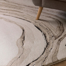 Furniturebox Uk Quartz Beige Marbled Rug 120X170 - thumbnail 3