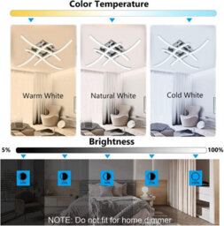 Shopnbits 24W Led Wave Ceiling Light With Remote Control, 3 Colour Dimmable Silver Flush Mount For Living Room & Bedroom - thumbnail 3