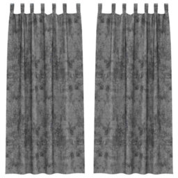Berkfield Curtain With Curtains 2 Pcs Grey 260 X 140 Cm Velvet - thumbnail 2