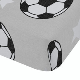 Catherine Lansfield Brushed Cotton Football Stars Fitted Sheet Grey - thumbnail 3