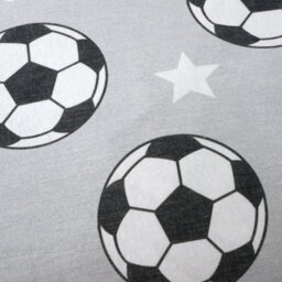 Catherine Lansfield Brushed Cotton Football Stars Fitted Sheet Grey - thumbnail 2