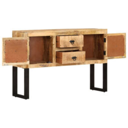Berkfield Industrial Sideboard 110X30X74 Cm Rough Mango Wood - thumbnail 4