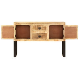 Berkfield Industrial Sideboard 110X30X74 Cm Rough Mango Wood - thumbnail 5