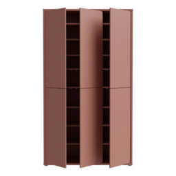 Furniture To Go Alice Springs Tall Shoe Cabinet With 6 Doors Push-To-Open In Terracotta - thumbnail 6