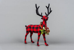 Shatchi Tartan Reindeer 35Cm - Decorative Free Standing Figurine - thumbnail 2