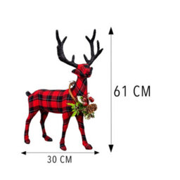 Shatchi Tartan Reindeer 35Cm - Decorative Free Standing Figurine - thumbnail 4