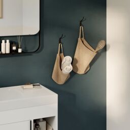 GoodHome Black Zinc Alloy Wall-Mounted Hat & Coat Hook (H)57.5mm (D)100mm - thumbnail 2