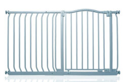 Safetots Curved Top Safety Gate, 125Cm - 134Cm, Matt Grey, Pressure Fit Stair Gate - thumbnail 1