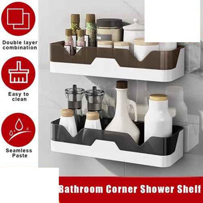 2X Adhesive Shower Caddy Shelf Bathroom Wall Storage Organizer - image 1
