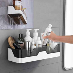 2X Adhesive Shower Caddy Shelf Bathroom Wall Storage Organizer - thumbnail 3